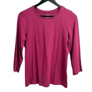 Chico’s Women’s Pink Pima Cotton Long Sleeve Top Size 0 S Small